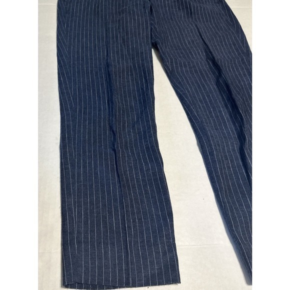 Banana Republic Factory Navy Blue white Ryan Pinstripe Straight Leg Pants Sz 00P - Picture 10 of 15